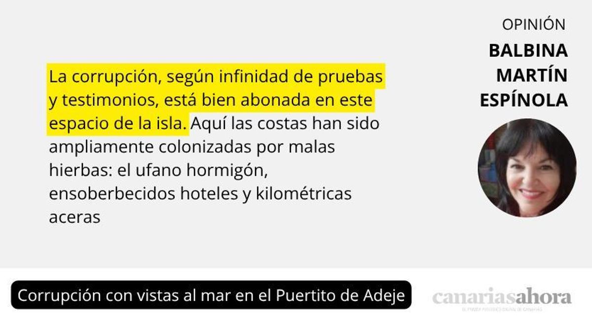 Corrupción con vistas al mar en el Puertito de Adeje