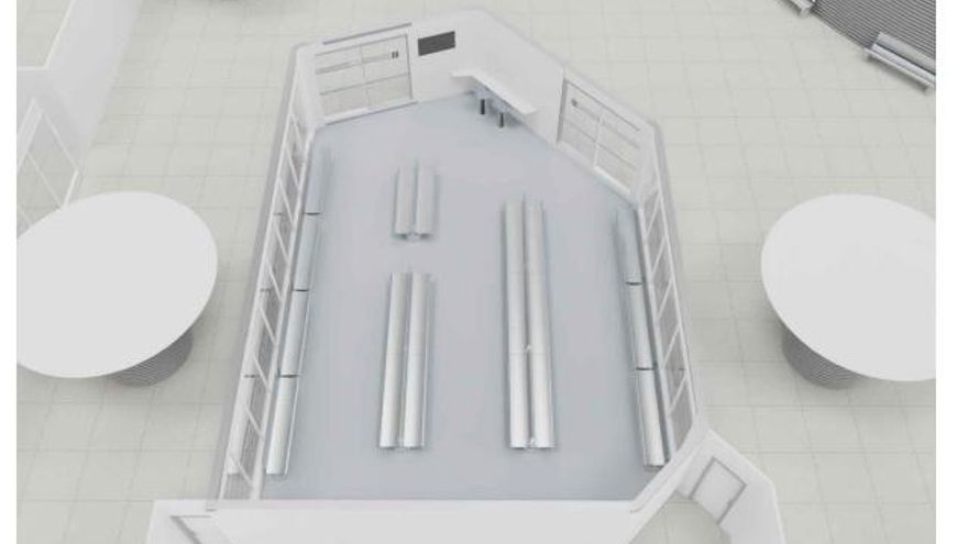 Futura zona de espera cerrada en el vestíbulo