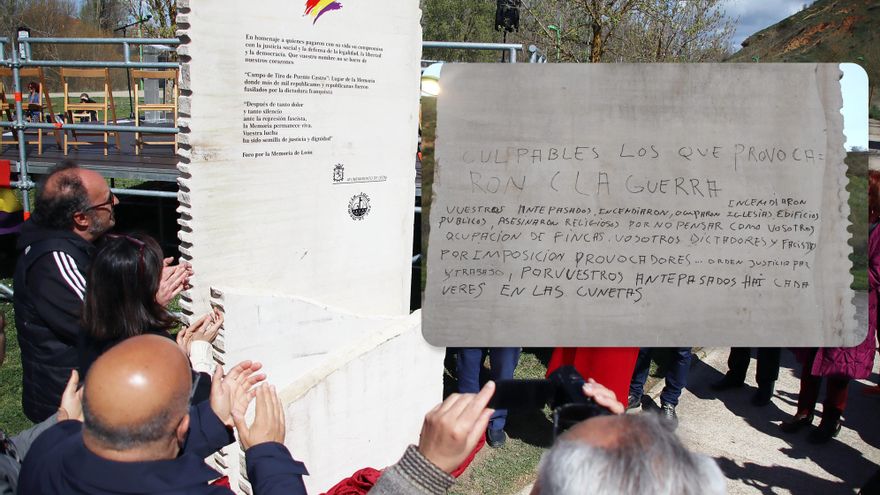 "Por vuestros antepasados hay cadáveres en las cunetas": vandalizan en León el homenaje a los fusilados por el franquismo