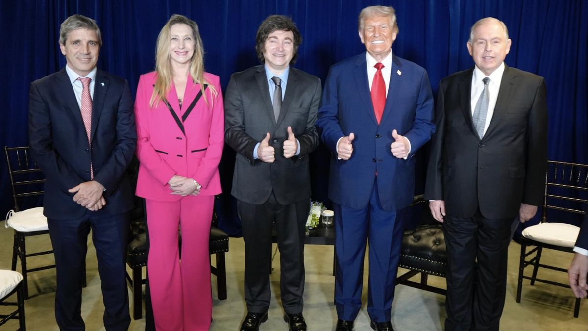 Luis Caputo, Karina y Javier Milei, Trump y Gerardo Werthein.
