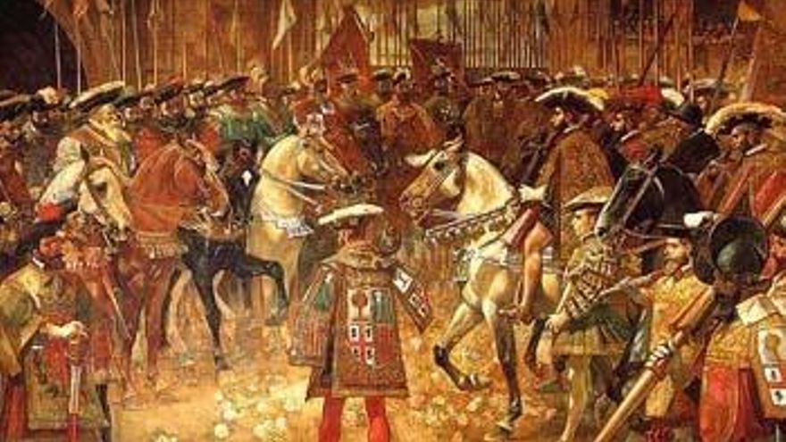 'La paz de las Germanías',  óleo sobre lienzo del pintor Marcelino de Unceta