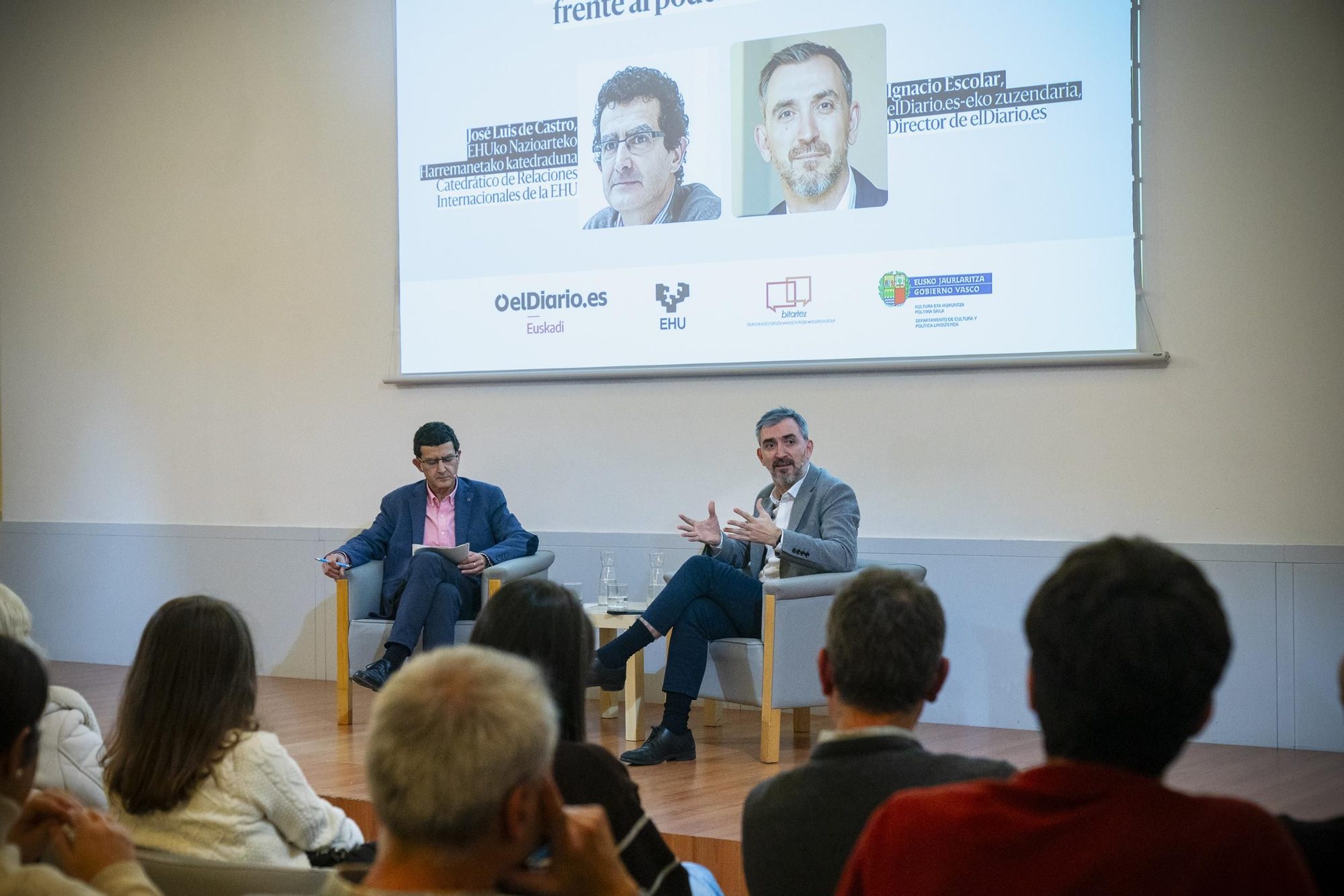 El evento de elDiario.es/Euskadi con Ignacio Escolar y José Luis de Castro, en imágenes