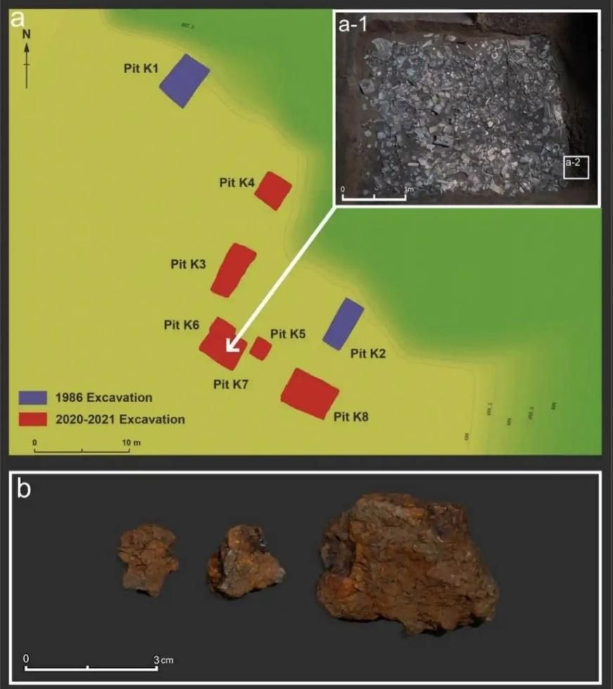 Ubicación de los objetos encontrados dentro de la excavación arqueológica