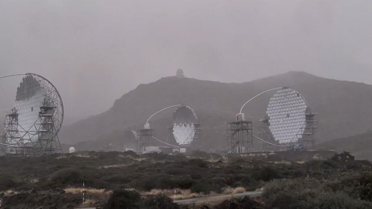 Lluvias intensas este miércoles en el Roque de Los Muchachos.