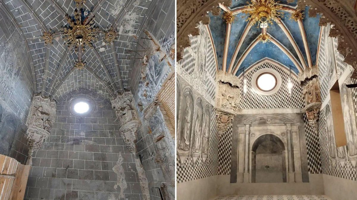 La capilla de Santiago de la catedral de Tarazona vuelve a lucir: su restauración muestra la decoración gótica original