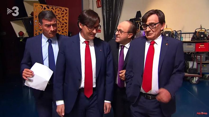 Salvador Illa se coló en 'Polònia', cara a cara con su doble: "He venido a controlar y fiscalizar a mi imitador"