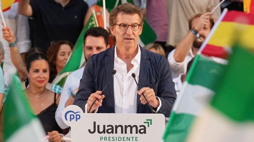 Feijóo en un acto público de campaña en Almería/Archivo