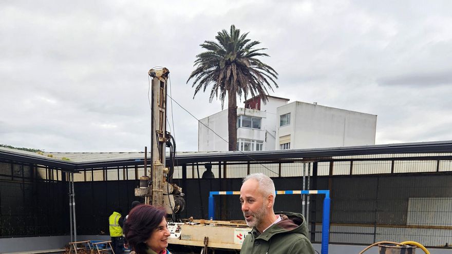 Se realiza la inspección geotécnica en el colegio Menéndez Pelayo de Santander por los "problemas estructurales" del patio