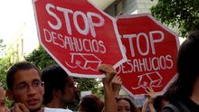 La plataforma 'Stop Desahucios' durante una manifestación