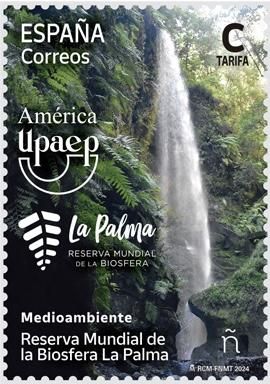 Sello sobre la Reserva de la Biosfera de La Palma.