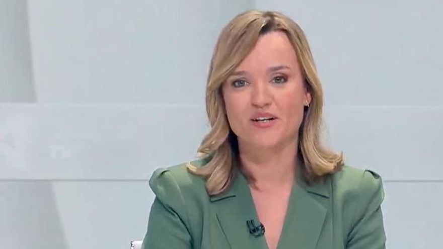 Pilar Alegría durante el debate.