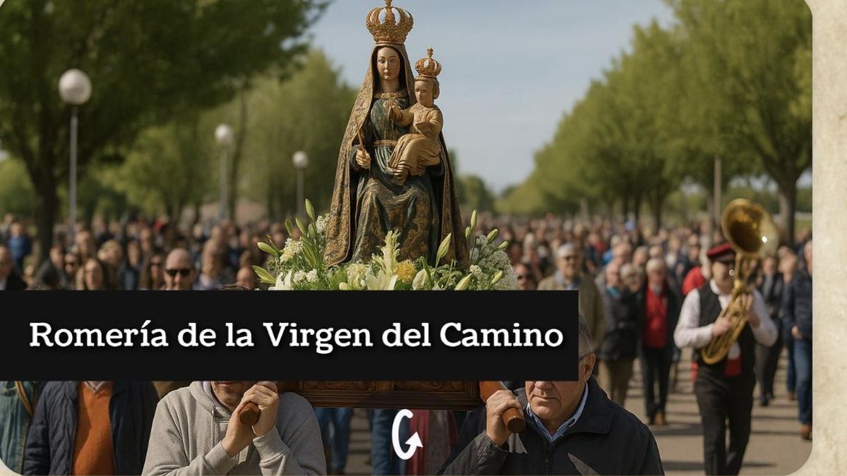 Imagen de la procesión de la Virgen del Camino, según el portal de Educación.