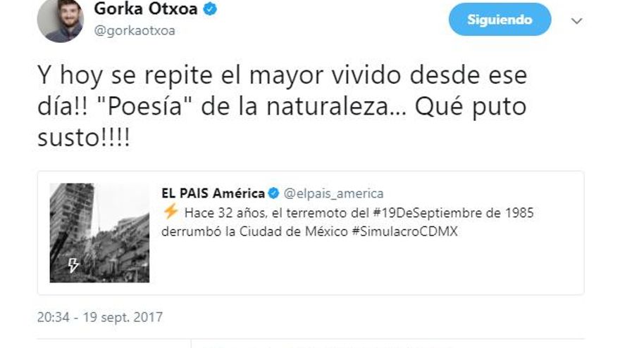 Cuenta de Twitter de Gorka Otxoa