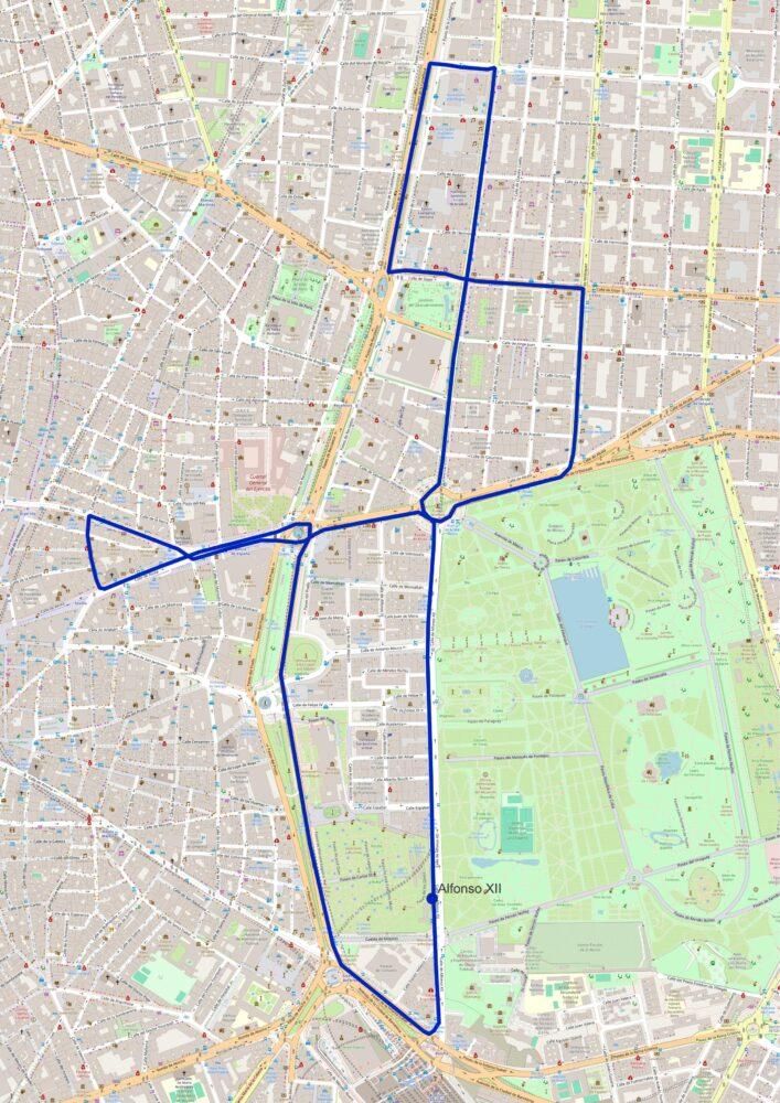 마드리드의 크리스마스 버스 노선