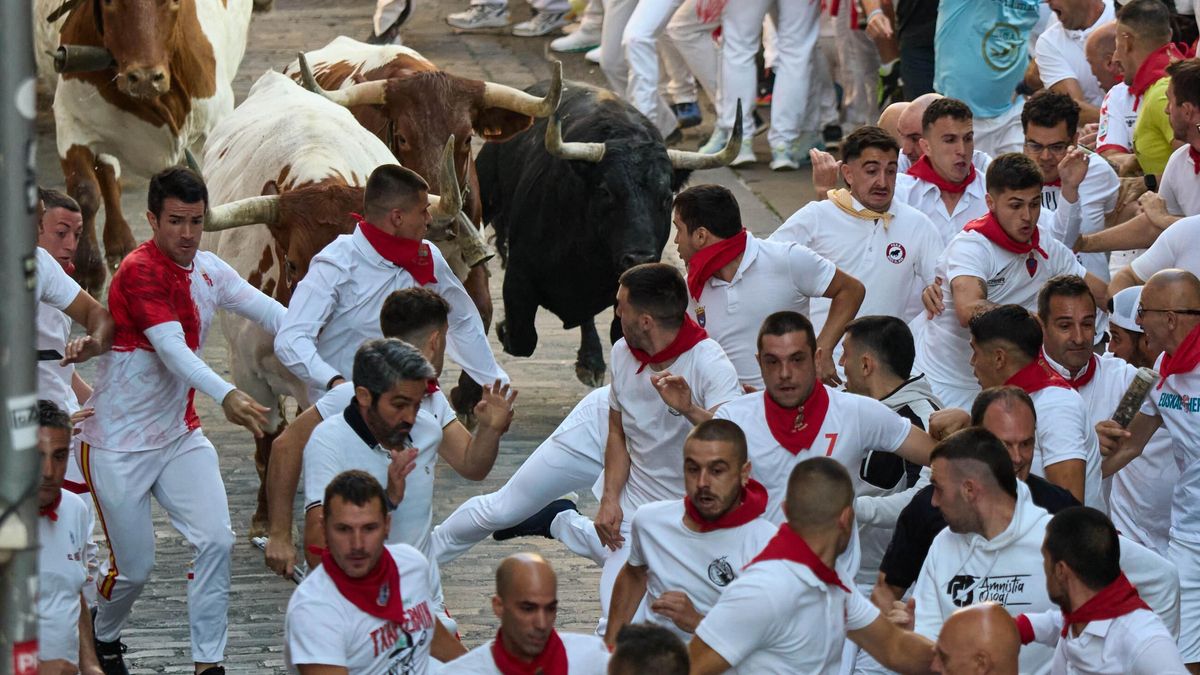 Imagen del primer encierro de los Sanfermines.
