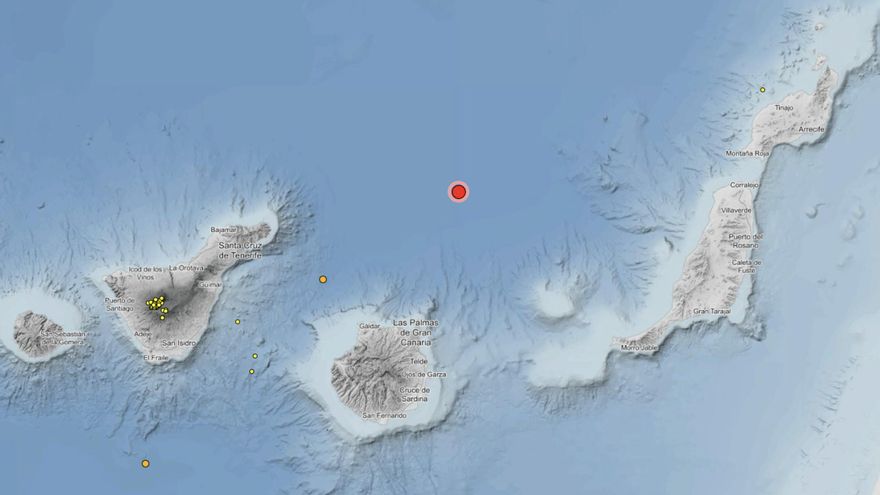 Un terremoto de magnitud 4,8 con epicentro en el mar se siente en varias islas de Canarias