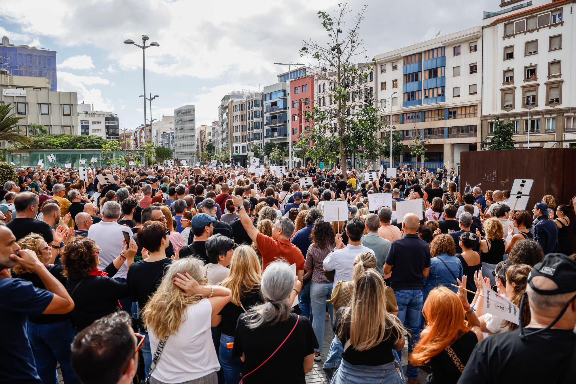 Protesta de autónomos en Las Palmas de Gran Canaria este domingo.