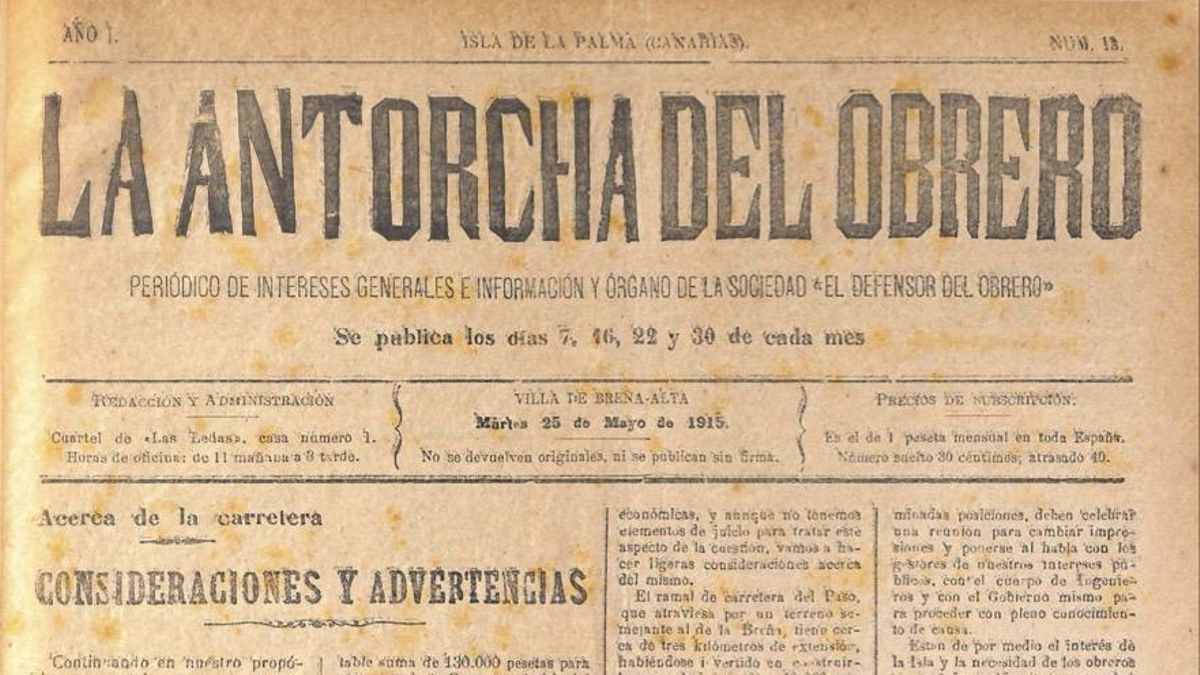 El breñusco Julián Guerra Cabrera (1875-1959), el más prolífico fundador de periódicos de La Palma