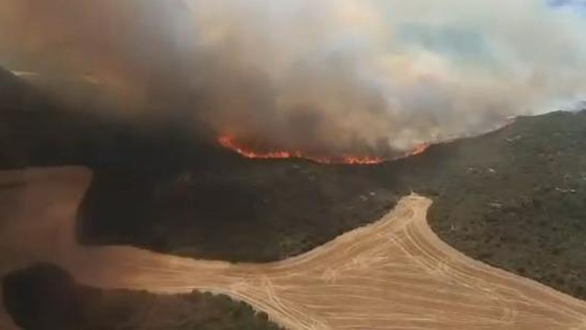 Un incendio forestal en Orés (Zaragoza) moviliza un amplio operativo terrestre y aéreo