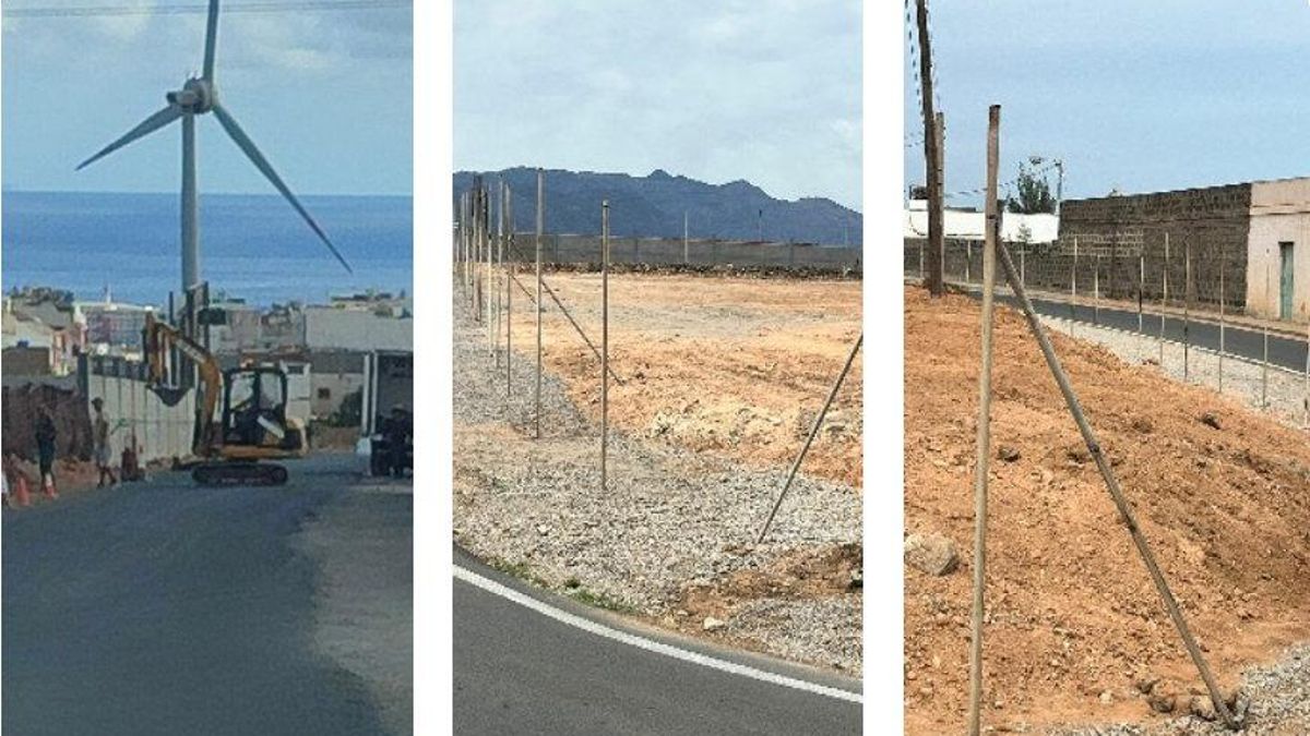 Obras en el Lomo los Frailes, en Telde (Gran Canaria).