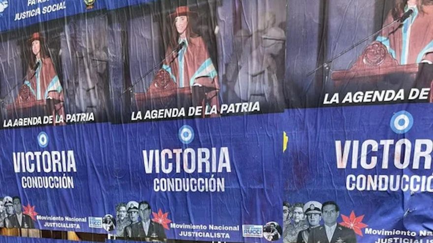 El Congreso amaneció empapelado con afiches de Villarruel: "Victoria conducción"