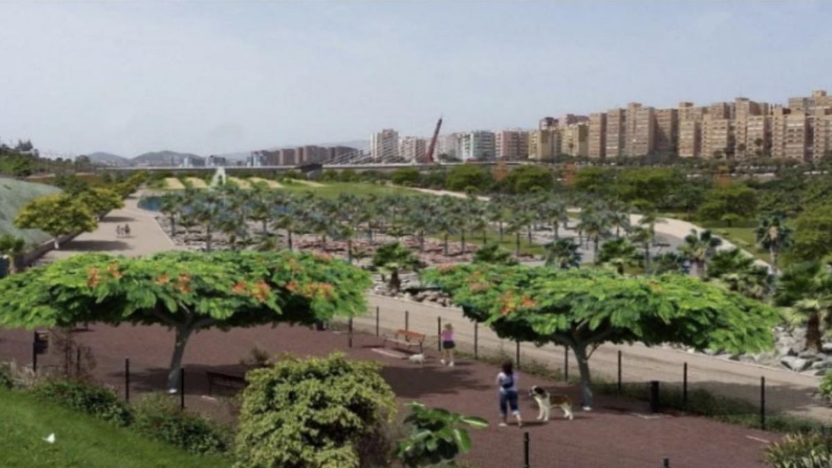 Recreación del futuro corredor verde en Las Palmas de Gran Canaria.