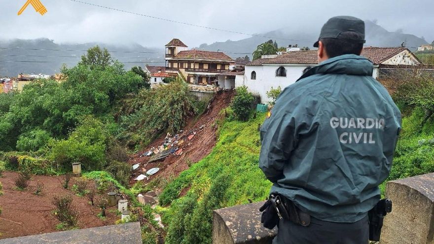Derrumbe parcial del conocido restaurante El Secuestro, ubicado en Teror.