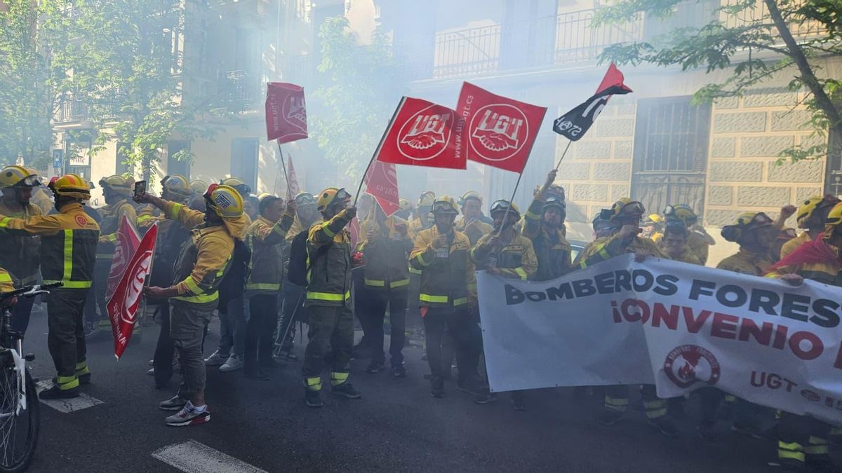Concentración de bomberos forestales