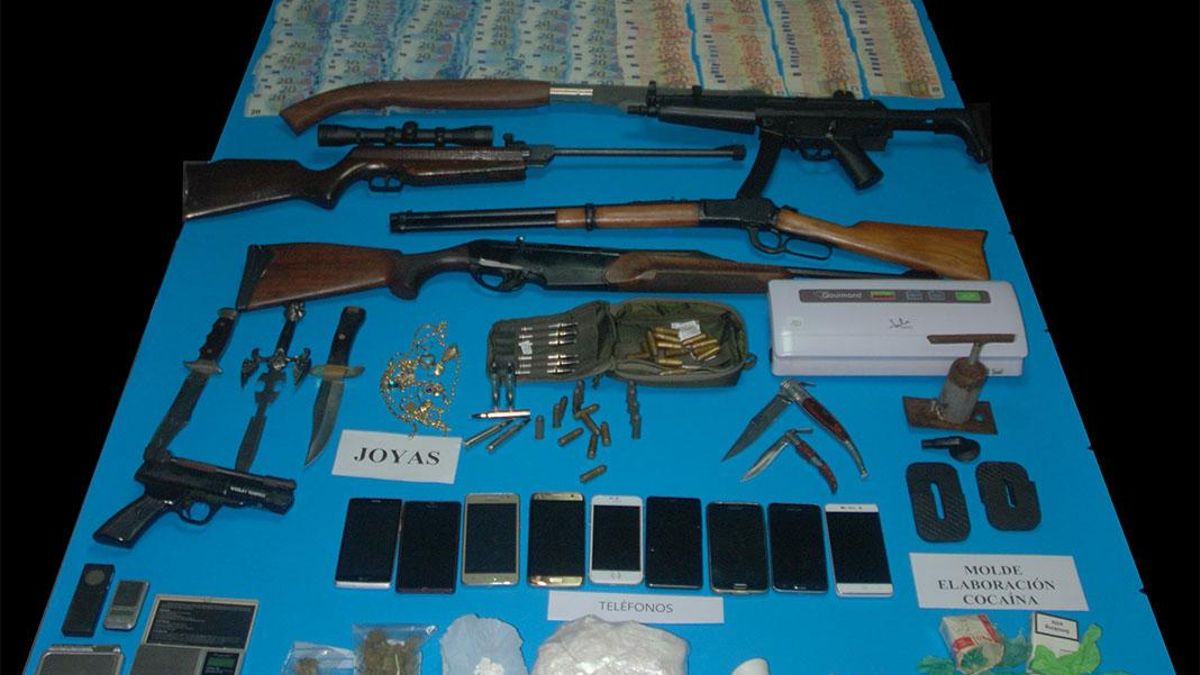 Imagen de archivo de una operación en la que también se intervinieron subfusiles.