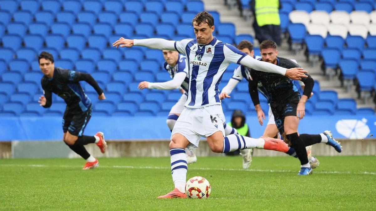 Mikel Goti, durante un partido con la Real Sociedad