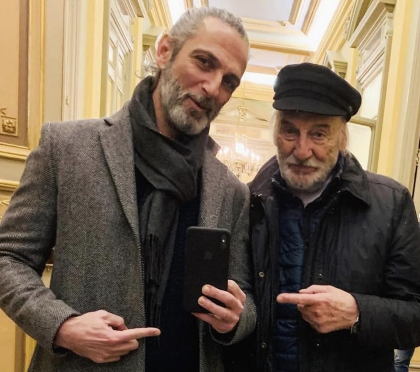 Los Alterio, Ernesto y Héctor en la foto que publicó el hijo para celebrar el cumpleaños 96 de su papá.