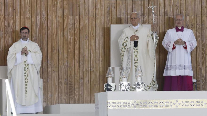 El papa León XIV oficia la misa del Corpus Christi este domingo en la Plaza de Cibeles de Madrid.