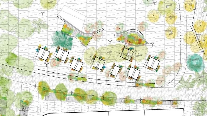 Disposición prevista de los puestos de flores.