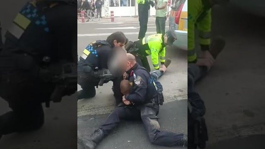 Detenido en el centro de Logroño un hombre en la tractorada tras embestir a dos policías y darse a la fuga