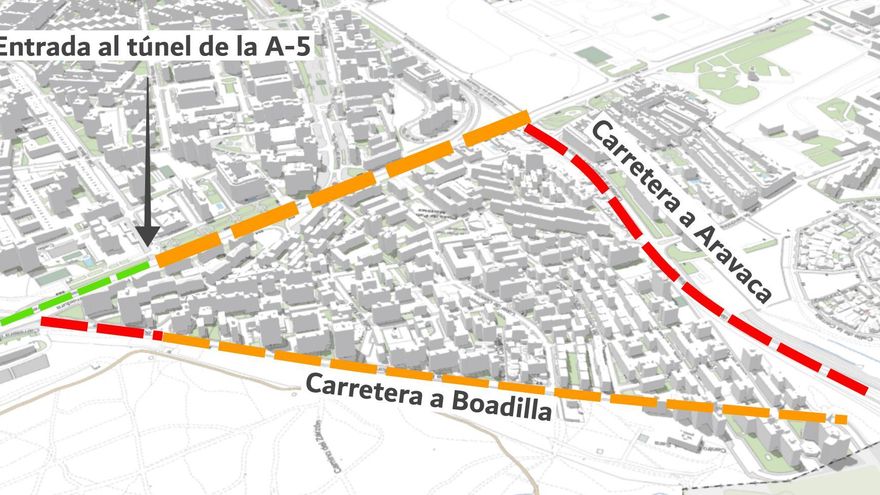 Vecinos de Campamento denuncian a Almeida ante la Fiscalía por el "triángulo de la contaminación" de Madrid
