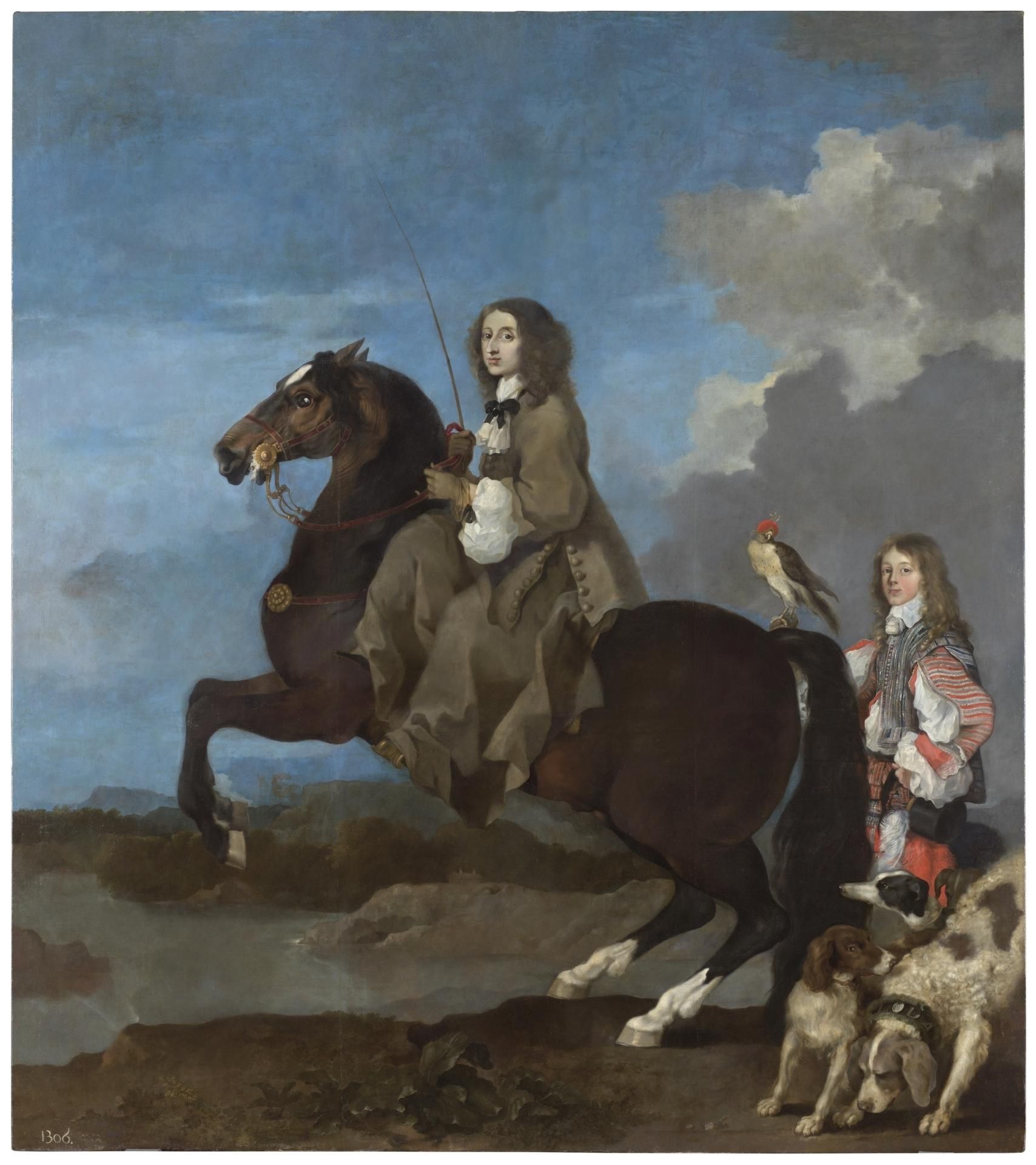 El retrato a caballo de Cristina de Suecia en el Museo del Prado pintado por Sébastien Bourdon.