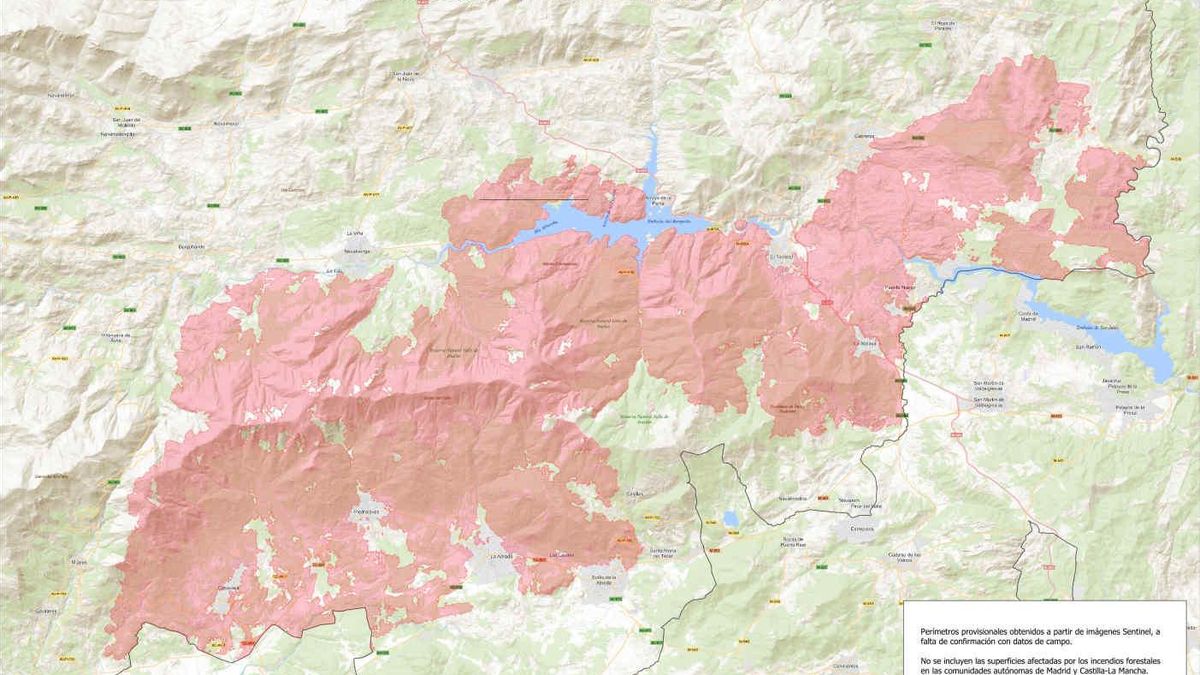 La Junta de Castilla y León rebaja a 37.800 hectáreas la superficie afectada por el incendio de Ávila