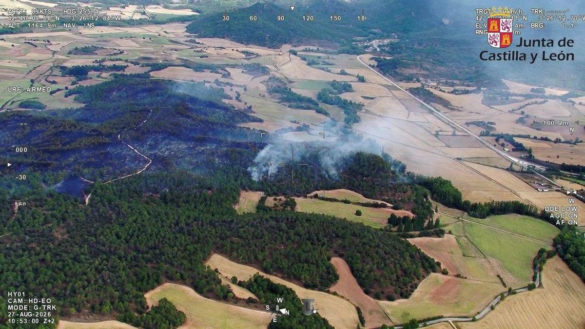 El incendio de Salas de Bureba evoluciona "favorablemente", aunque se prevén "fuertes vientos" esta tarde en Burgos