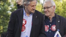 Willy Meyer y Cayo Lara, en la campaña electoral.