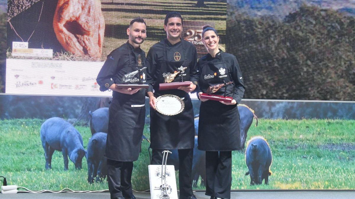 Dos hombres y, por primera vez, una mujer, pódium de mejores cortadores en la Feria del Jamón de Los Pedroches
