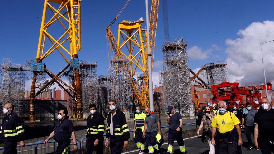 Manifestación de trabajadores de Navantia Ferrol y Fene.