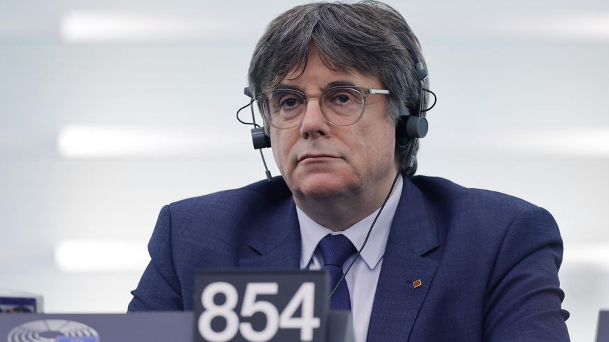 Carles Puigdemont asiste al pleno del Parlamento Europeo, este martes en Estrasburgo.