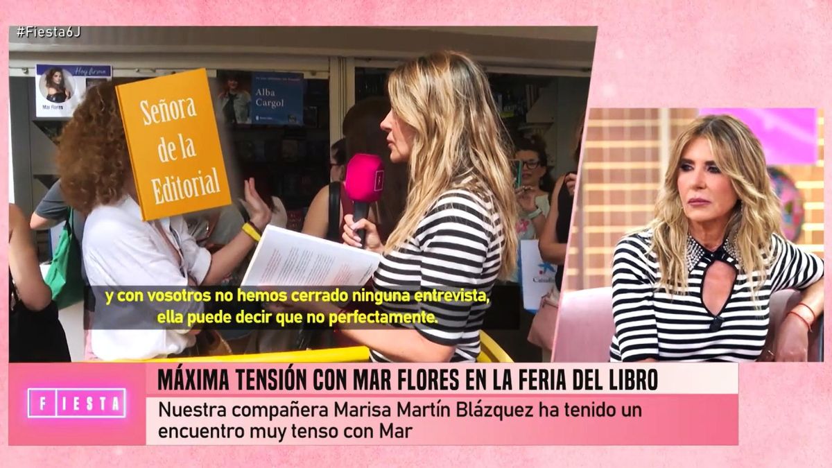 Tensión en la firma de libros de Mar Flores con una periodis