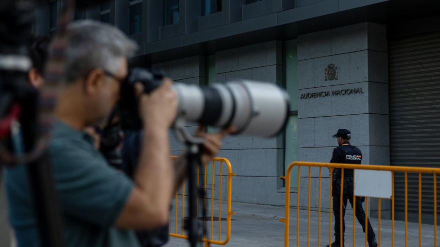 Medios de comunicación a las puertas de la Audiencia Nacional, este miércoles
