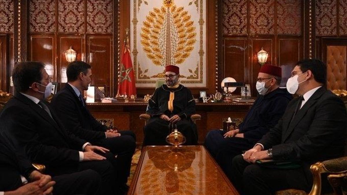 El presidente del Gobierno, Pedro Sánchez, en Rabat, en abril de 2022.