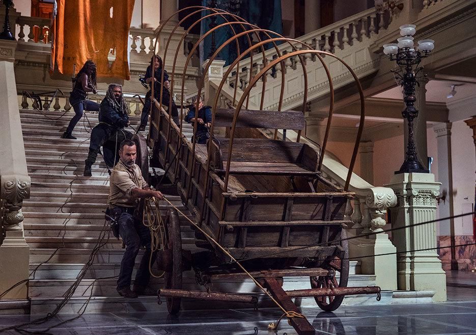 El grupo reunido en la temporada 9 de The Walking Dead