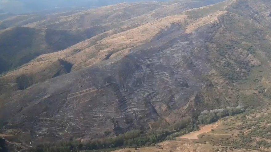El incendio forestal en la aldea de Cornago ya se ha extinguido