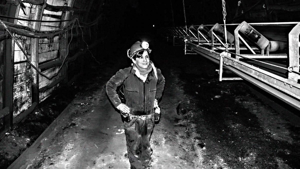 Carla Rodríguez, en los túneles de la mina.