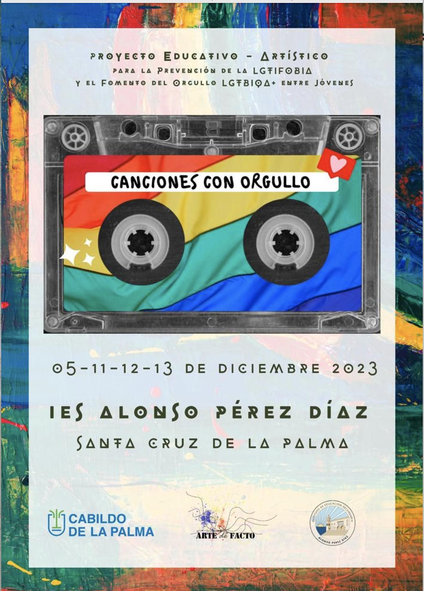 Cartel del proyecto educativo y artístico para la prevención de la LGTBIFobia.