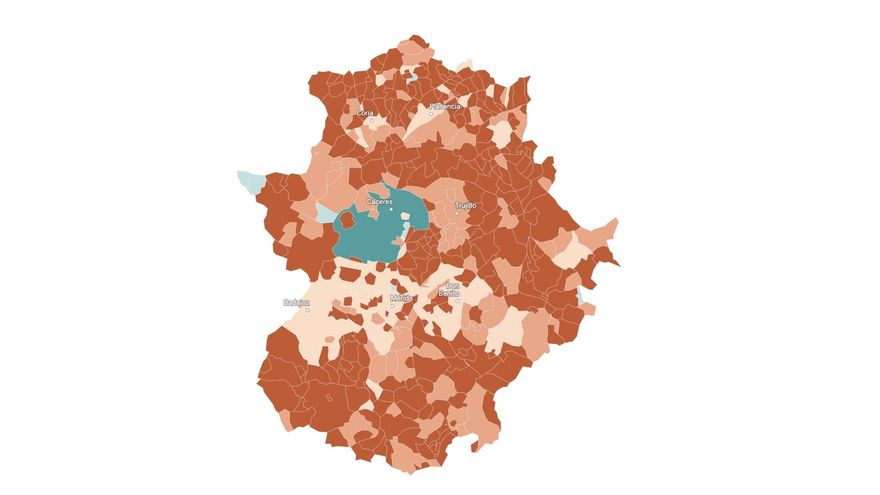 MAPA | Consulta los datos de participación en Extremadura a las 18.00 horas, municipio a municipio